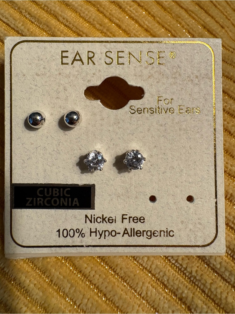 Silver and Clear Cubic Zirconia Stud Earring Set - Sensitive Ears
